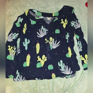Ariat Navy Cactus Patterned Blouse